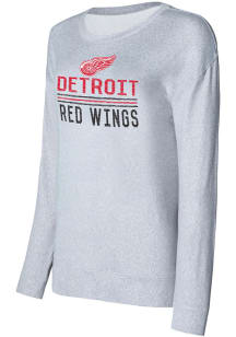 Concepts Sport Detroit Red Wings Womens Grey Knit Crew Sweatshirt