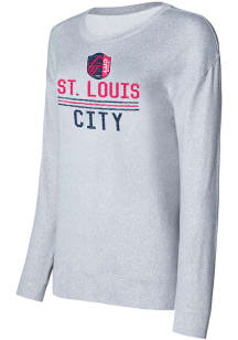Concepts Sport St Louis City SC Womens Grey Knit Crew Sweatshirt