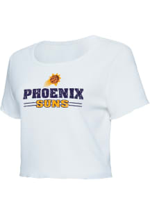 Phoenix Suns Womens White Scalloped Short Sleeve T-Shirt