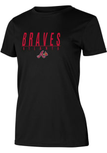 Concepts Sport Atlanta Braves Womens Black Marathon Short Sleeve T-Shirt
