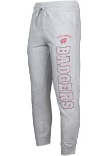 Concepts Sport Wisconsin Badgers Mens Grey Exhibit French Terry Sweatpants