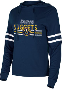 Concepts Sport Denver Nuggets Womens Navy Blue Marathon Hooded Sweatshirt