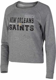 Concepts Sport New Orleans Saints Womens Grey Mainstream Crew Sweatshirt