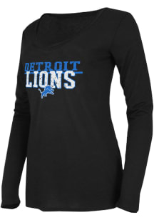 Concepts Sport Detroit Lions Womens Black Bold Marathon LS Tee