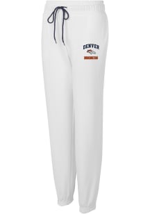Concepts Sport Denver Broncos Womens Borough White Sweatpants