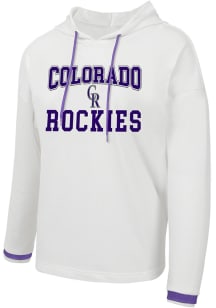 Concepts Sport Colorado Rockies Womens White Borough Hooded Sweatshirt