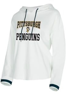 Concepts Sport Pittsburgh Penguins Womens White Borough Hooded Sweatshirt