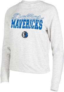 Concepts Sport Dallas Mavericks Womens Oatmeal Mainstream Crew Sweatshirt