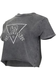 Concepts Sport Milwaukee Brewers Womens Charcoal Market Short Sleeve T-Shirt