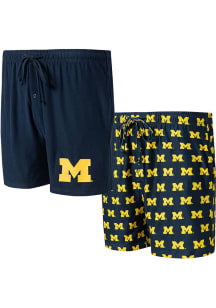 Concepts Sport Michigan Wolverines Mens Navy Blue Gauge Jam Boxer Shorts