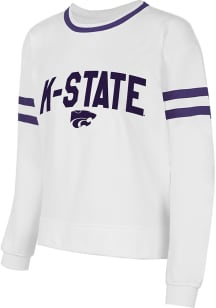 Concepts Sport K-State Wildcats Womens White Borough Crew Sweatshirt