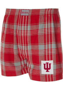 Concepts Sport Indiana Hoosiers Mens Cardinal Region Plaid Boxer Shorts