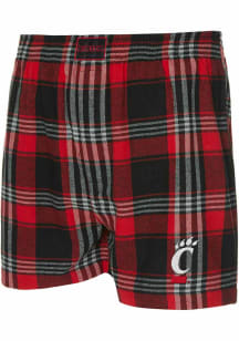 Concepts Sport Cincinnati Bearcats Mens Black Region Plaid Boxer Shorts