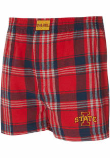 Concepts Sport Iowa State Cyclones Mens Cardinal Region Plaid Boxer Shorts