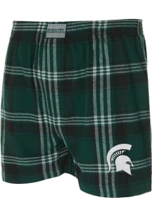 Concepts Sport Michigan State Spartans Mens Green Region Plaid Boxer Shorts
