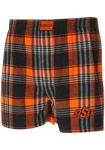 Concepts Sport Oklahoma State Cowboys Mens Black Region Plaid Boxer Shorts