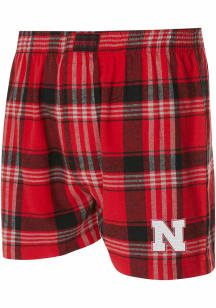 Concepts Sport Nebraska Cornhuskers Mens Red Region Plaid Boxer Shorts