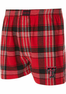 Concepts Sport Texas Tech Red Raiders Mens Black Region Plaid Boxer Shorts