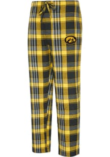 Concepts Sport Iowa Hawkeyes Mens Black Region Plaid Sleep Pants
