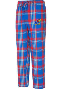 Concepts Sport Kansas Jayhawks Mens Blue Region Plaid Sleep Pants