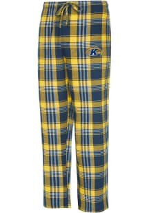 Concepts Sport Kent State Golden Flashes Mens Navy Blue Region Plaid Sleep Pants