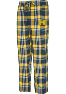 Concepts Sport Michigan Wolverines Mens Navy Blue Region Plaid Sleep Pants