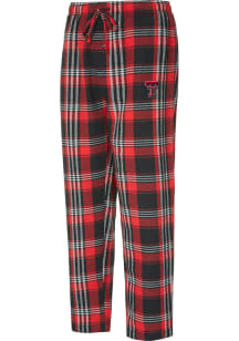 Concepts Sport Texas Tech Red Raiders Mens Black Region Plaid Sleep Pants