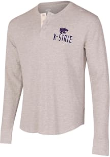 Concepts Sport K-State Wildcats Grey Region Thermal Long Sleeve T Shirt