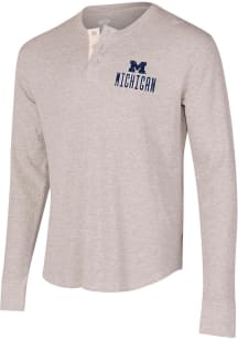 Concepts Sport Michigan Wolverines Grey Region Thermal Long Sleeve T Shirt