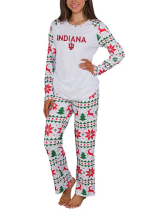 Concepts Sport Indiana Hoosiers Womens White Holiday Tidings PJ Set