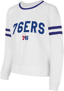 Concepts Sport Philadelphia 76ers Womens White Borough Crew Sweatshirt