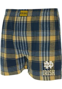 Concepts Sport Notre Dame Fighting Irish Mens Navy Blue Region Plaid Boxer Shorts
