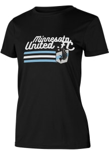 Concepts Sport Minnesota United FC Womens Black Marathon Short Sleeve T-Shirt
