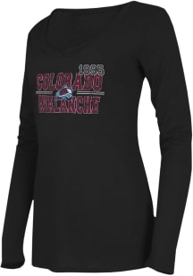 Concepts Sport Colorado Avalanche Womens Black Marathon LS Tee