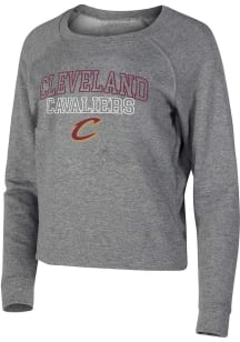 Concepts Sport Cleveland Cavaliers Womens Grey Mainstream Crew Sweatshirt