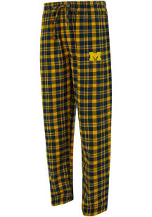 Concepts Sport Michigan Wolverines Mens Navy Blue Plaid Hawthorn Sleep Pants