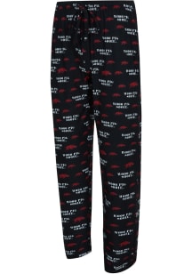 Concepts Sport Arkansas Razorbacks Mens Black All Over Print Sleep Pants