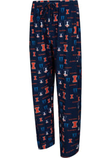 Concepts Sport Illinois Fighting Illini Mens Navy Blue Mosaic Sleep Pants