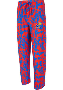 Concepts Sport Kansas Jayhawks Mens Blue Striped Multi-Color Sleep Pants