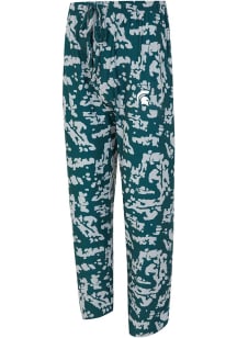 Concepts Sport Michigan State Spartans Mens Green Striped Multi-Color Sleep Pants