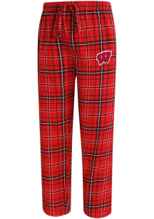 Concepts Sport Wisconsin Badgers Mens Red Plaid Flannel Flannel Sleep Pants