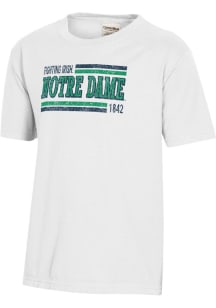 ComfortWash Notre Dame Fighting Irish Youth White Striped Garment Dyed Short Sleeve T-Shirt