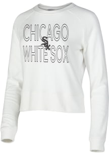 Concepts Sport Chicago White Sox Womens White Colonnade Crew Sweatshirt