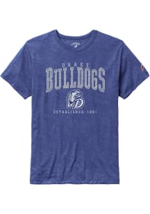 Drake Bulldogs Blue Victory Falls Puff Arch Mascot Short Sleeve Fashion T Shirt