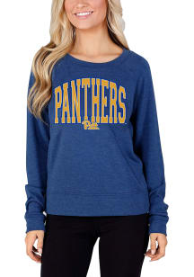 Concepts Sport Pitt Panthers Womens Blue Mainstream Crew Sweatshirt