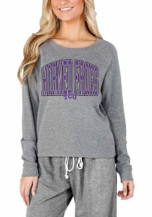 Concepts Sport TCU Horned Frogs Womens Grey Mainstream Crew Sweatshirt
