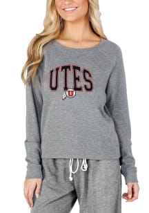 Concepts Sport Utah Utes Womens Grey Mainstream Crew Sweatshirt