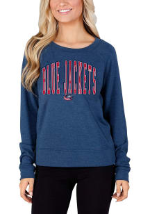 Concepts Sport Columbus Blue Jackets Womens Navy Blue Mainstream Crew Sweatshirt