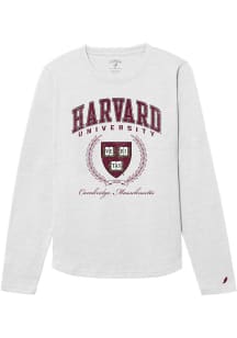 Harvard Crimson Womens White Intramural LS Tee