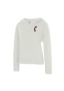 Cincinnati Bearcats Womens White Fluffy Hooded Sweatshirt